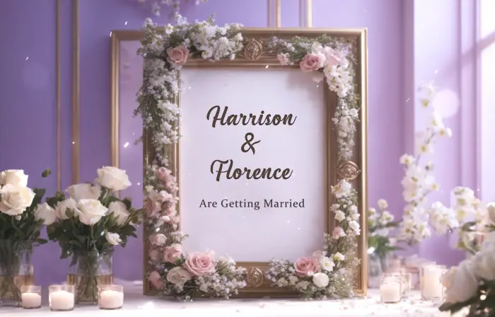 Vibrant 3D Flowers Frame Wedding Invitation Slideshow